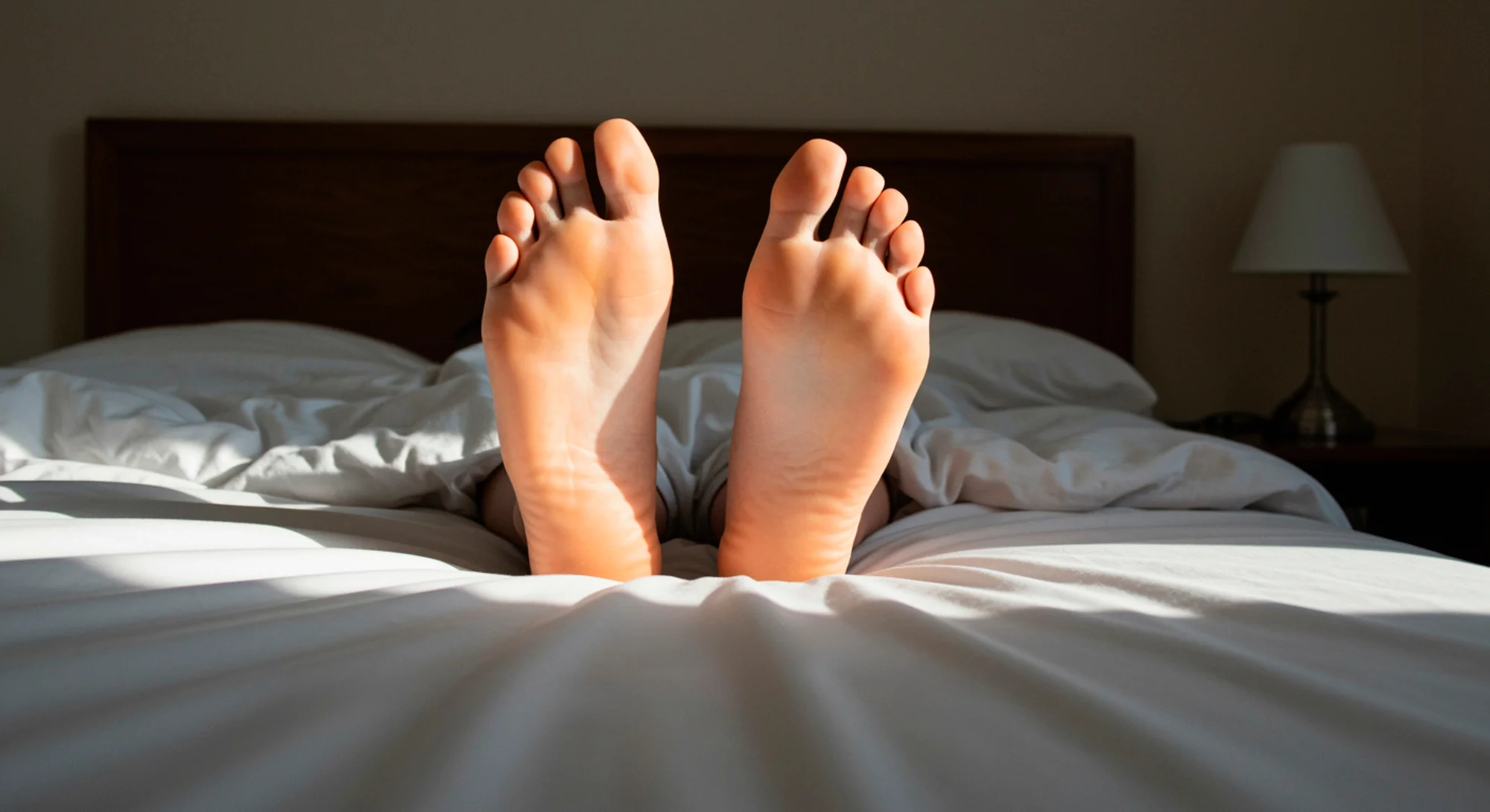 Taubheitsgefühl — Füße im Bett