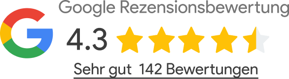 Google Rezensionsbewertung 4.3, 142 Bewertungen